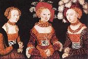 CRANACH, Lucas the Elder Saxon Princesses Sibylla, Emilia and Sidonia dfg France oil painting reproduction